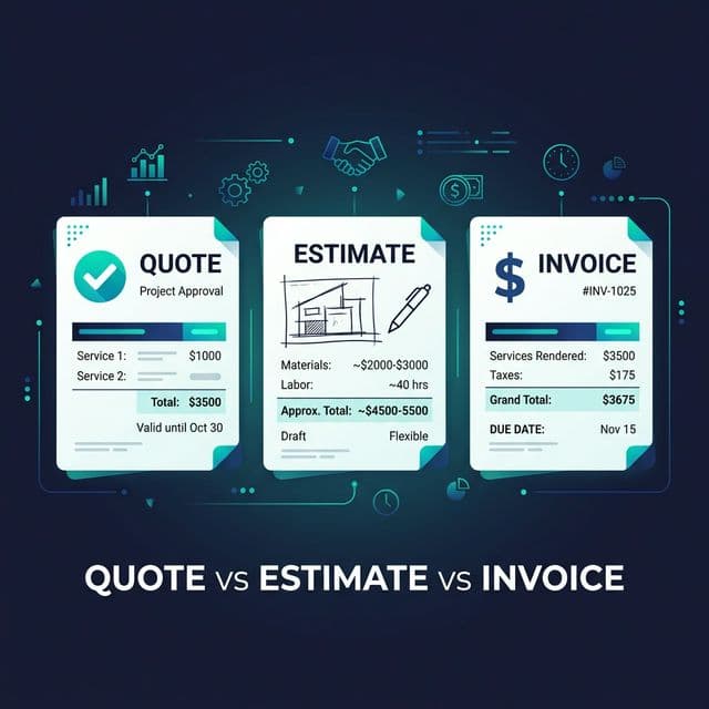 Quote vs Estimate vs Invoice: What's the Difference? (2026)